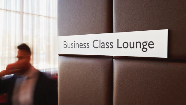 Premium airport lounge with runway views