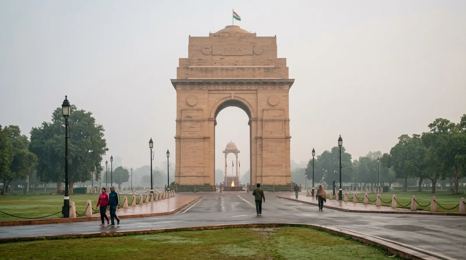 India Gate on New Delhi’s ceremonial axis in morning light
