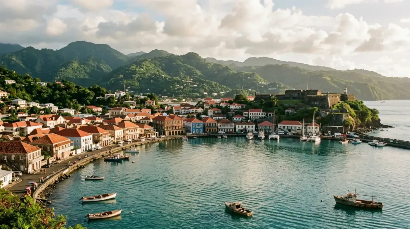 St George’s Harbour and the Carenage in Grenada