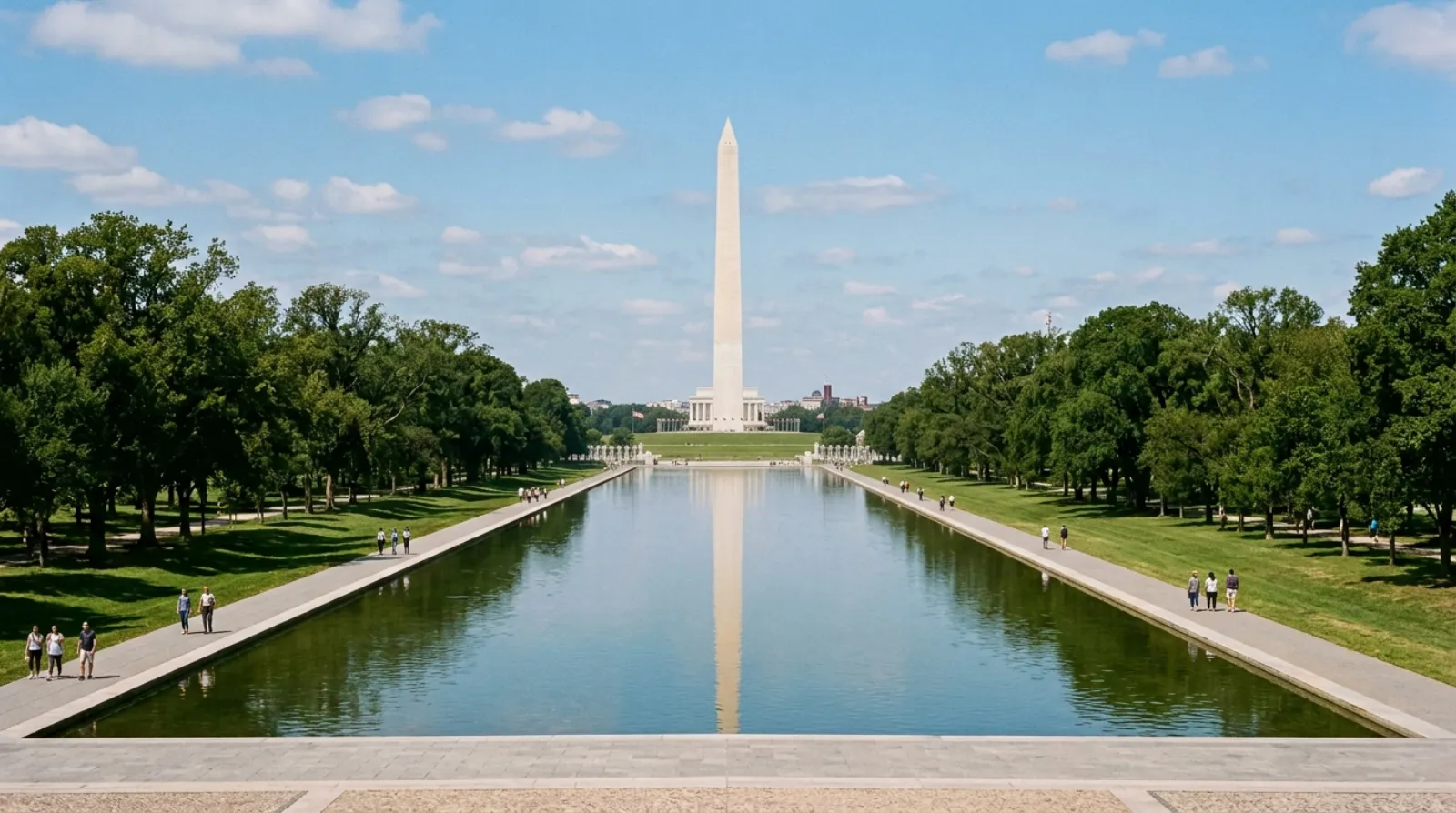 Lincoln Memorial, Reflecting Pool and Washington Monument on the National Mall